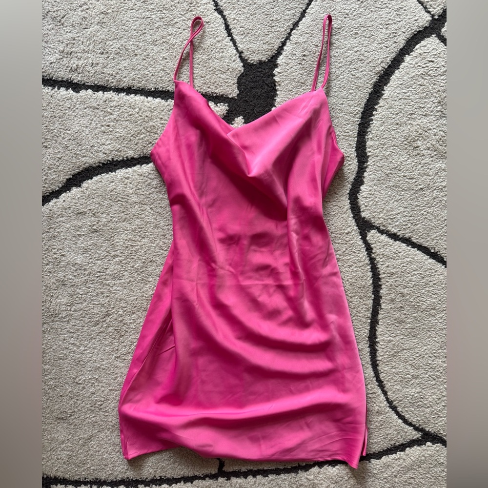 Urban Outfitters Pink Satin Slip Dress - Picture 2 of 11